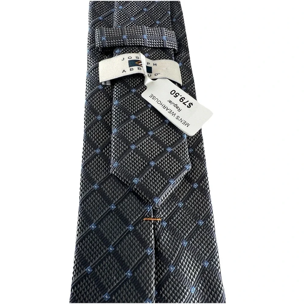 Joseph Abboud Men's Tie  Gray/Light Blue/Silver Length 57.5 In / Width 3 In